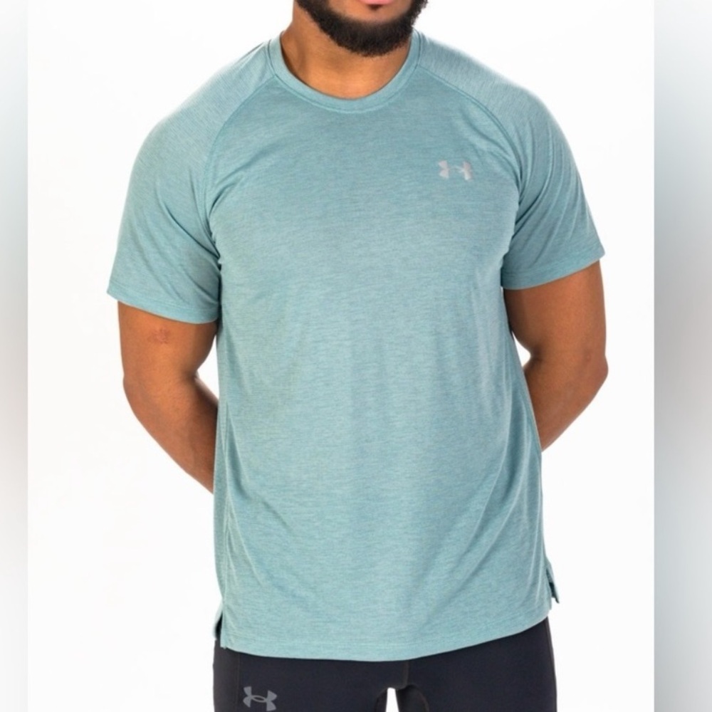 Under‎ Armour Threadborne HeatGear Running Shirt Men’s M Blue Athletic Tee